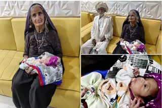 indian woman has her first child at aged seventy