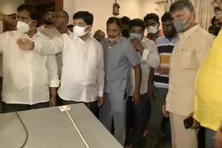 Chandrababu visits the house of party leader Pattabhi Ram