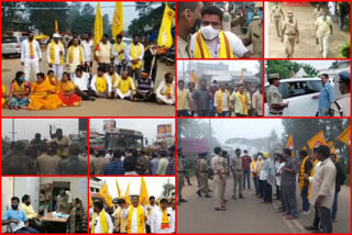 tdp protests and some party leaders were arrested in vishaka