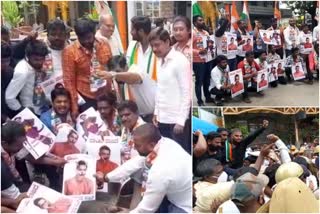 Youth congress activists protested against Nalin kumar kateel