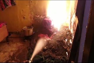 Cylinder caught fire during birthday party in Haldwani's Rajpura area.