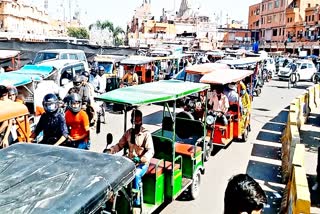 traffic jam in jaipur, E-Rickshaw Association