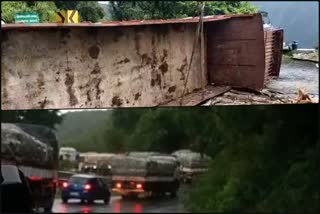 lorry overturned