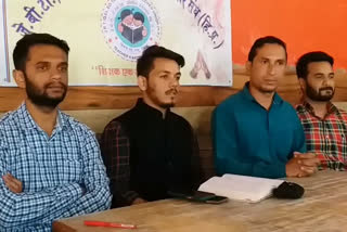 Press conference of JBT DLED Trained Unemployed Students Union in Mandi