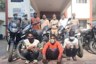 muzaffarnagar police arrested three bike thieves