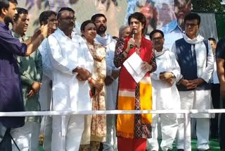 PRIYANKA GANDHI FLAGS OFF CONGRESS PRATIGYA YATRA IN UTTAR PRADESH