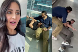 katrina-kaif-catches-akshay-kumar-sleeping-in-rohit-shettys-lap in Sooryavanshi promotion