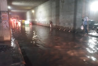 Waterlogging under Prahladpur railway underpass after rain