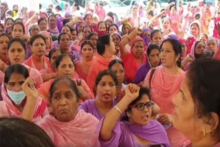 Anganwadi Workers protest