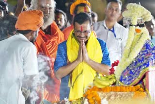 Delhi Chief Minister Arvind Kejriwal offers prayers at Ram Lalla temple in Ayodhya