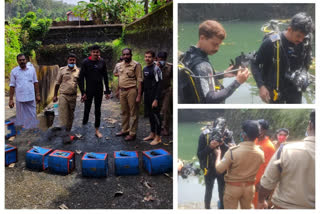 ഭണ്ഡാരങ്ങൾ ക്ഷേത്രക്കുളത്തിൽ നിന്ന് കണ്ടെത്തി  The treasures stolen from the Kuravilangad Kalikavu temple were found in the temple pool  കുറവിലങ്ങാട് കാളികാവ് ക്ഷേത്രം  ഭണ്ഡാരം  ഫയർഫോഴ്‌സ്  Kuravilangad Kalikavu temple  Kuravilangad Kalikavu temple theft