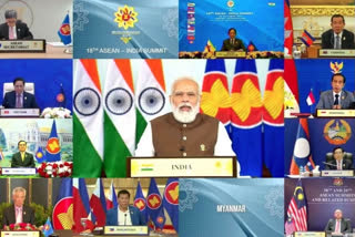 PM Narendra Modi exchanged views on regional and global issues with ASEAN partners at 18th ASEAN-India Summit