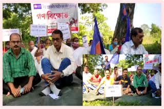 assam wise protest of ajp and ajycp againts price hike