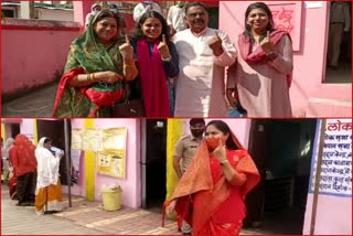 Burhanpur MLA Surendra Singh and Nepanagar MLA Sumitra Devi Kasdekar cast their vote