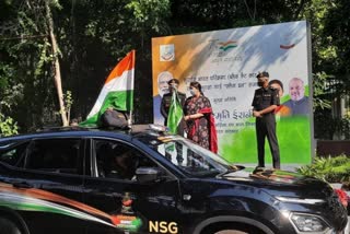 Smriti Irani flags in NSG's Pan-India 'Sudarshan Bharat Parikrama' car rally