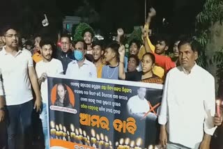 Kalahandi congress demands justice for Mamita meher with candle rally