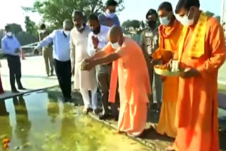 UP CM performs 'Jal Abhishek' to Ram Lalla with Kabul River water sent by a Kabul girl to PM Modi
