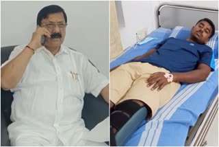 Home Minister Araga Jnanendra inquired injured police constable health