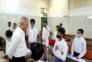 MLA Somnath Bharti meets children in government school located in Begumpur