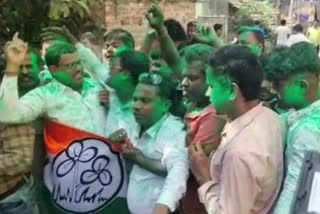 TMC celebration at santipur on by-poll result