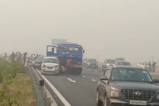 vehicles collided due to fog