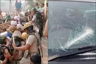 police-lathicharge-on-farmers-during-mp-ramchandra-visit-hisar