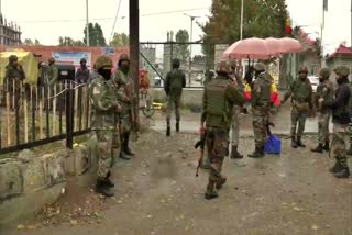 Terrorists fire on the security forces at SKIMS Medical College Hospital in Bemina of Srinagar