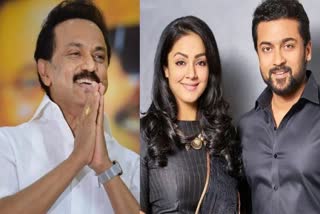 ent  Surya Jyothika couples praises Tamil Nadu CM M K Stalin  അഭിനന്ദനം അറിയിച്ച് സൂര്യയും ജ്യോതികയും  എം.കെ സ്‌റ്റാലിനെ അഭിനന്ദിച്ച് സൂര്യയും ജ്യോതികയും  M K Stalin  Surya Jyothika  Surya  Jyothika  news  latest news  latest  top news  top  film  movie  film news  movie news  entertainment  entertainment news  praises  social media  social media post  tweet  instagram  ETV