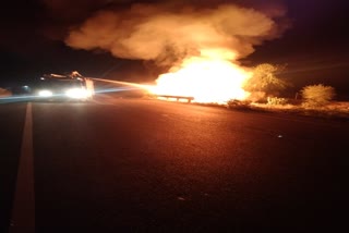 oil tanker burned