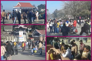 Tourists coming to visit Shimla