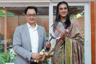 PV Sindhu gifts top-quality badminton racket to Kiren Rijiju