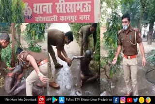 विक्षिप्त इंसान की पुलिस ने की मदद