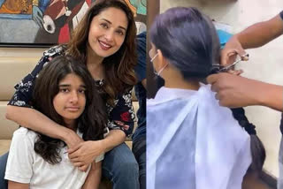 madhuri dixit son donates hair