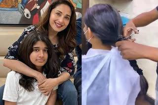 Madhuri Dixit's son Ryan donates hair to cancer society