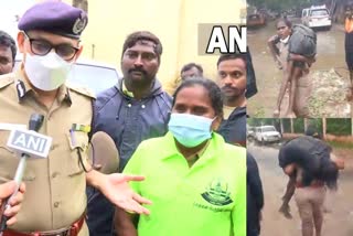 tamil rain police woman  tamilnadu rain woman police officer recuses youth life  യുവാവിനെ രക്ഷിച്ച് വനിത പൊലീസ് ഉദ്യോഗസ്ഥ  വനിത പൊലീസ് ഉദ്യോഗസ്ഥ  വീഡിയോ വൈറല്‍  തമിഴ്‌ നാട്‌ മഴ  തമിഴ്‌നാട്‌ മഴ കാഴ്‌ചകള്‍  ചെന്നൈ പൊലീസ്  പൊലീസ് ഉദ്യോഗസ്ഥയ്‌ക്ക് അഭിനന്ദന പ്രവാഹം  സമൂഹമാധ്യമത്തിലെ വൈറല്‍ വീഡിയോ  viral video  viral video in social media  tamilnadu rain  heavy rain in tamilnadu