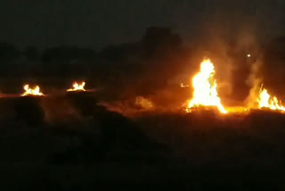 farmers burning stubble in masaurhi patna