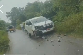 sringavarapukota mla car and byke accident