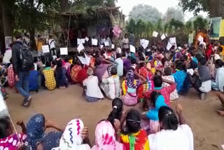villagers protesting