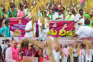 TRS Dharna over Paddy procurement