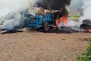 Farmer crop caught fire