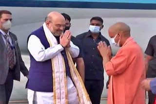 Amit Shah arrives in Varanasi to attend Akhil Bharatiya Rajbhasha Sammelan