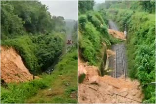 Heavy rain in Thiruvananthapuram news  Kerala Rains news  thiruvananthapuram rains news  train cancelled news  train cancelled due to heavy rain  landsline in railway track news  railway news  indian railway news  high alert in thiruvananthapuram news  തിരുവനന്തപുരം മഴ  തിരുവനന്തപുരം മഴ വാർത്ത  ട്രെയിൻ ഗതാഗതം  ട്രെയിൻ ഗതാഗതം വാർത്ത  ഇന്ത്യൻ റെയിൽവേ  സതേൺ റെയിൽവേ വാർത്ത  ട്രെയിൻ റദ്ദാക്കി  ട്രെയിൺ റദ്ദാക്കി വാർത്ത