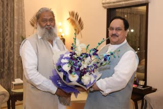haryana home minister anil vij meets bjp president