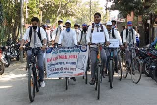 cycle rally by the students of B N college