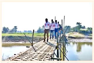 Panchayat president build a bridge in Abhayapuri