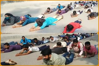 Unemployed in Jaipur praying for justice from the government