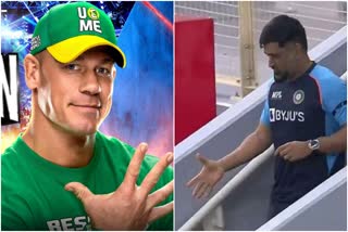 WWE superstar John Cena shares Dhoni's pic from T20 World Cup