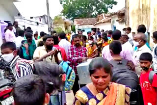 Parents who took students from korutla BC Gurukulam in Jagtial district