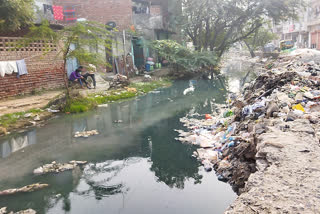 cleaning of drain is not being done in burari of delhi