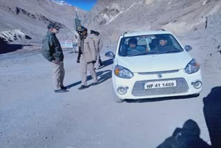 lahaul spiti police challaned private vehicles.
